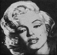 Marilyn Monroe painted onto mini canvas by TinyAna