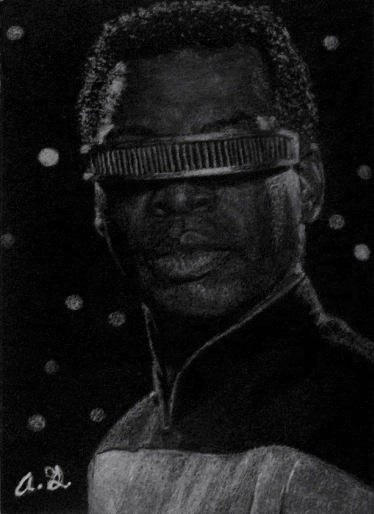 Geordi La Forge in charcoal by TinyAna