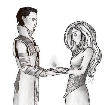 Loki and Sigyn by giles-pie