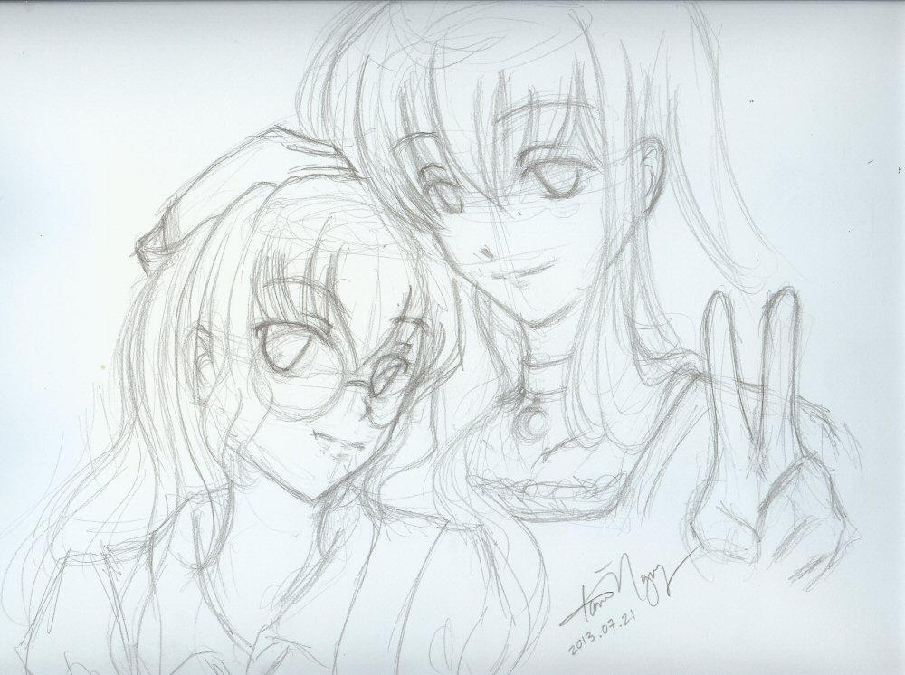 Mayura and Hel-chan by kurosu