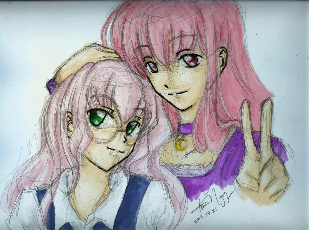 Mayura and Hel-chan (color) by kurosu