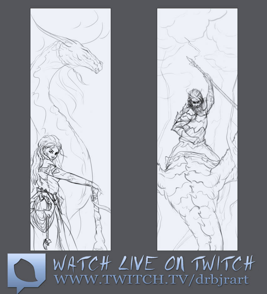 Dragon Tamer - Bookmark Design - Twitch Sketches by drbjrart Dragon Tamer - Bookmark Design - Twitch Sketches by drbjrart