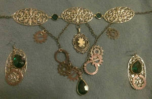 Steam Punk Necklace Set by Red-Lilly