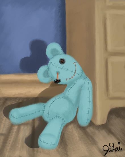 Creepy Blue Teddy by JLai
