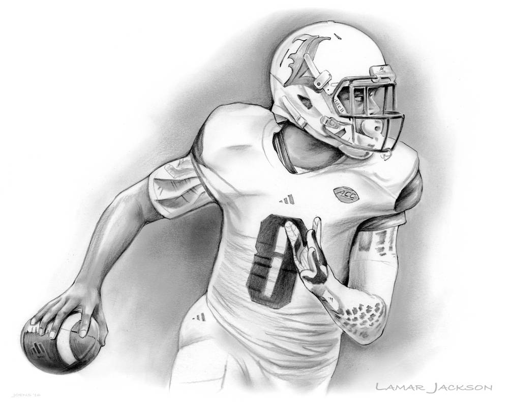 Lamar Jackson Coloring Pages - Lamar Jackson By Gregchapin Dajth11 Pre