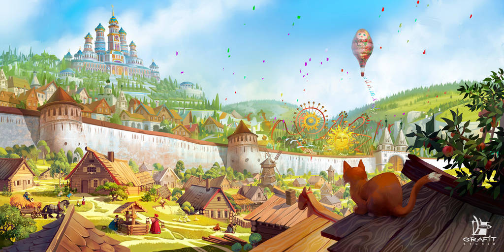 Russian Fairytale City by Grafit-art