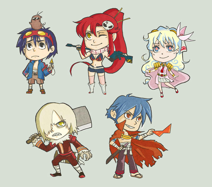 Gurren Lagann Chibis by amasugiru