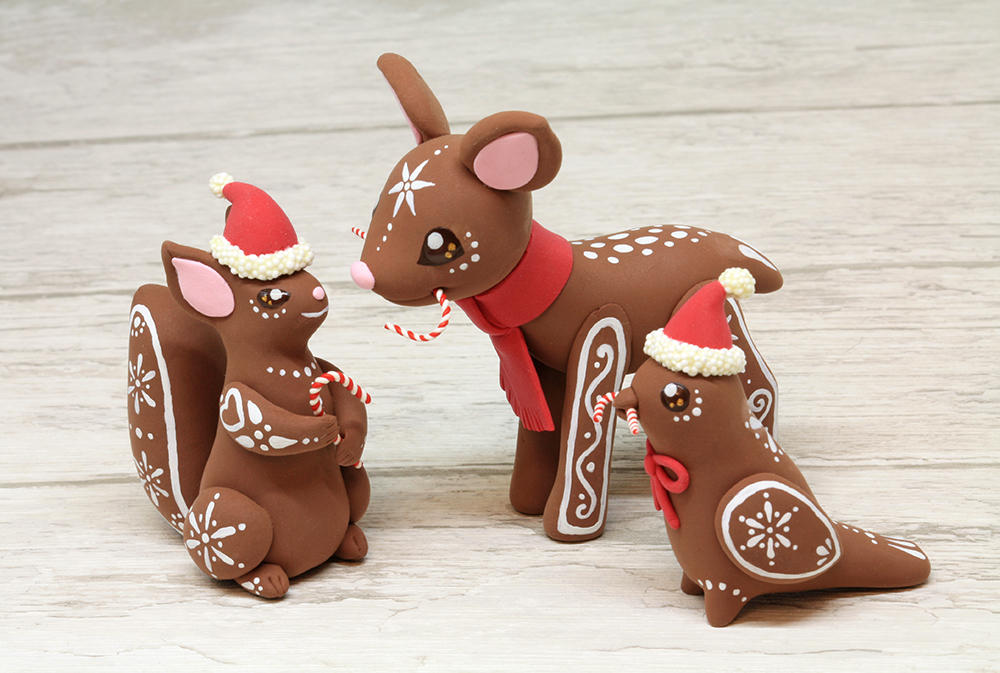 Gingerbread Christmas Animals by Ailinn-Lein