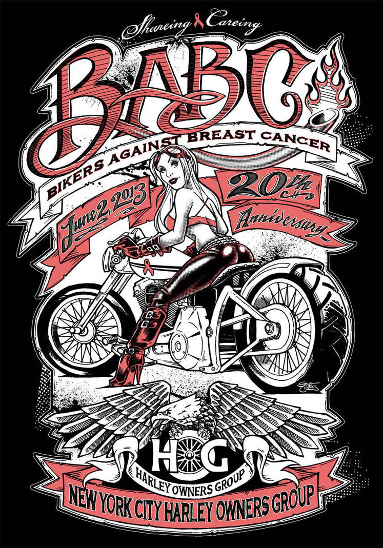 NYC Hogs Bikers Against Breast Cancer Art by SteveChanks