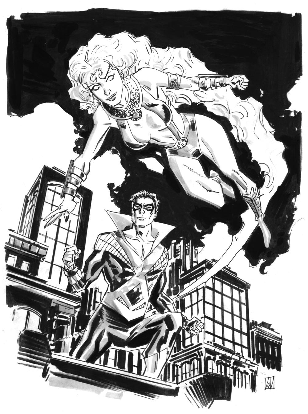 Starfire and NIghtwing by deankotz