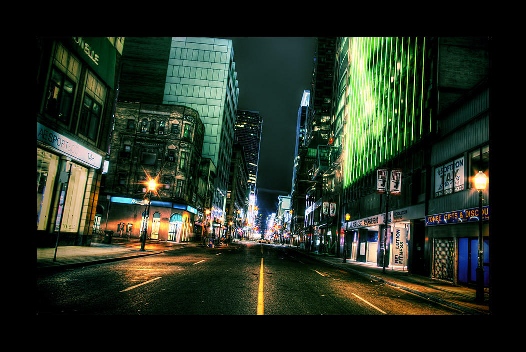 Empty Yonge Street (Toronto) by sh4dow
