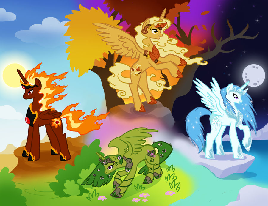 Seasonal Alicorns by Bedupolker on DeviantArt