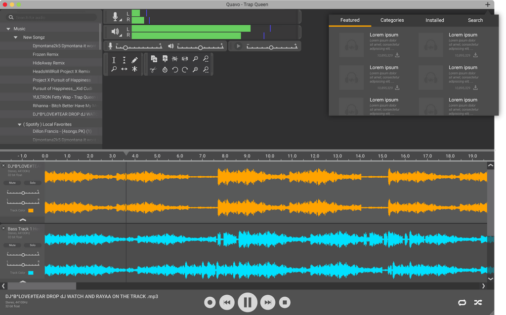 Audacity Flat Interface Concept by HecTech