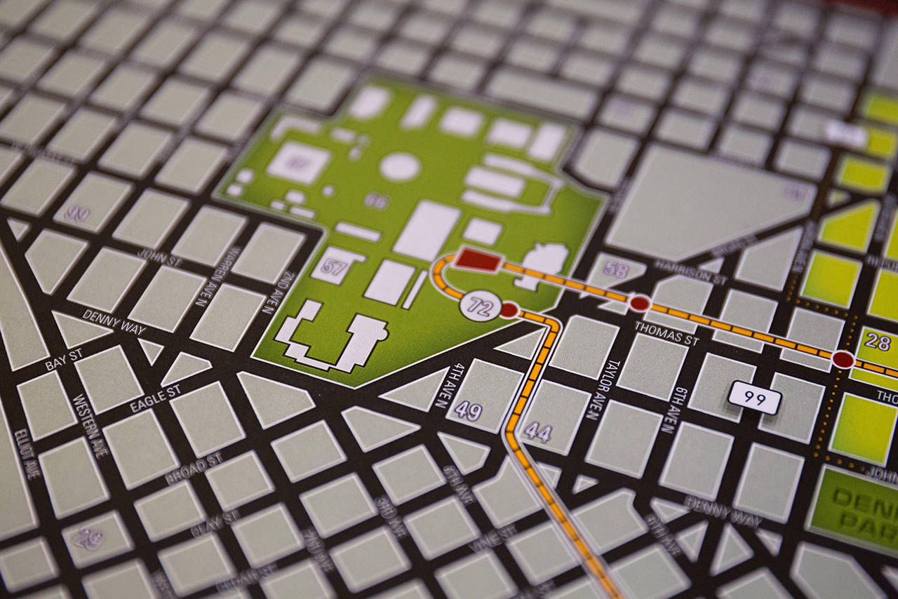 Shadowrun Poster Closeup - Downtown Seattle by fexes