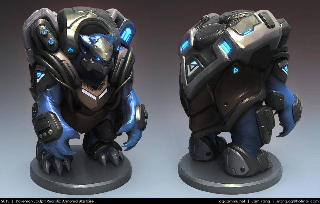 Pokemon Sculpt Realistic Armored Blastoise 2013 by cg-sammu