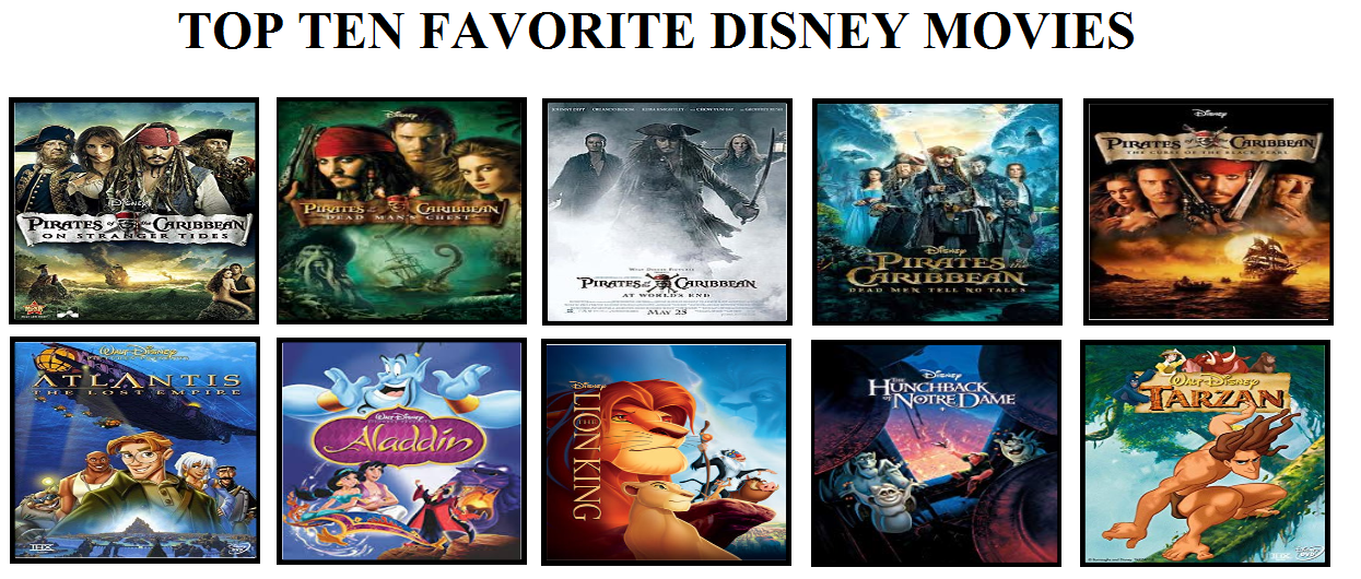 Top Ten Favorite Disney Movies By Mega Shonen One 64 On Deviantart