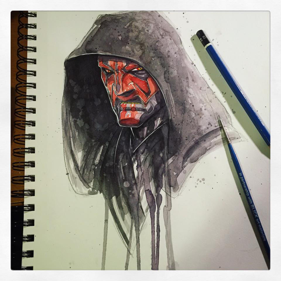 Saucy Sketch - Darth Maul by RobDuenas