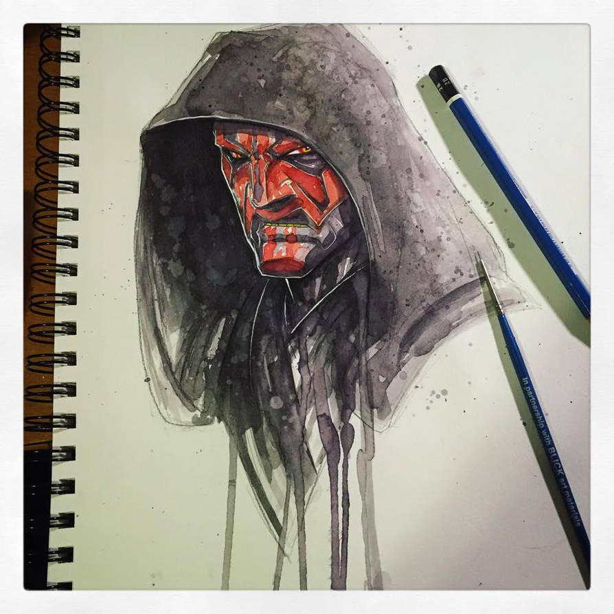 Saucy Sketch - Darth Maul by RobDuenas