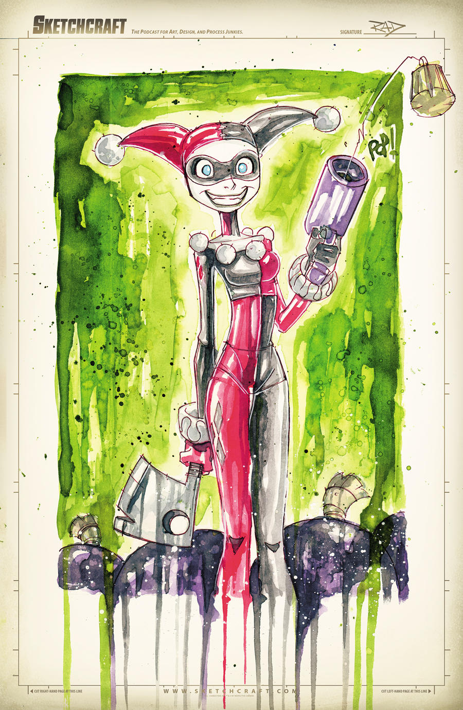 Harley Quinn Saucy Sketch by RobDuenas