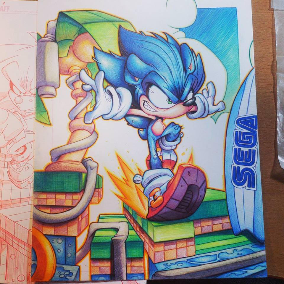 Sonic Hedgehog Commish by RobDuenas