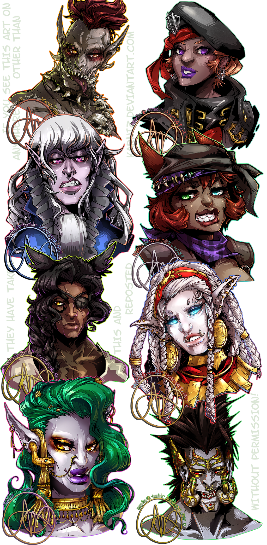 Commission: 2018 Head Shots #01 by karniz