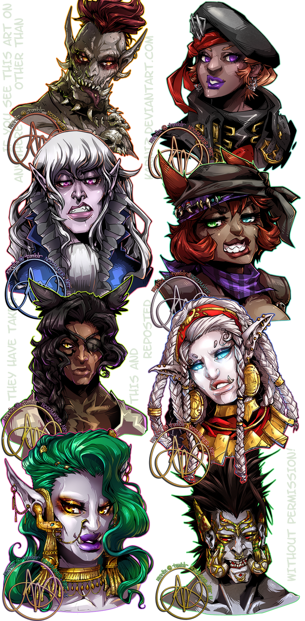 Commission: 2018 Head Shots #01 by karniz