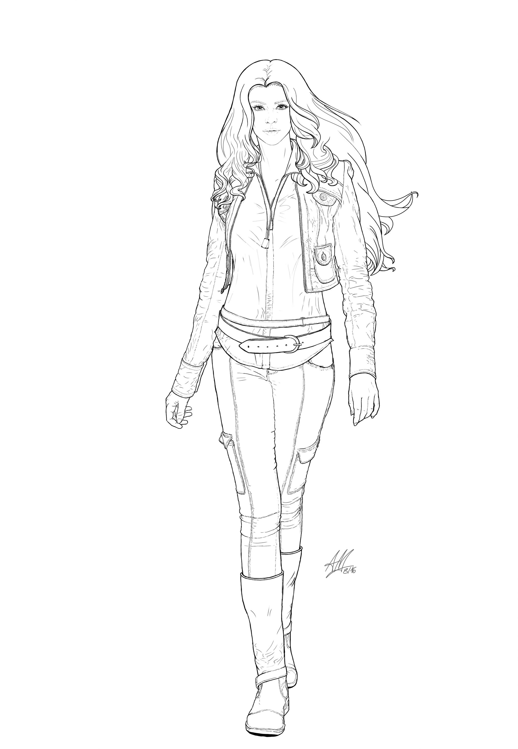 Sharna lineart (Commission) by AerynDiana