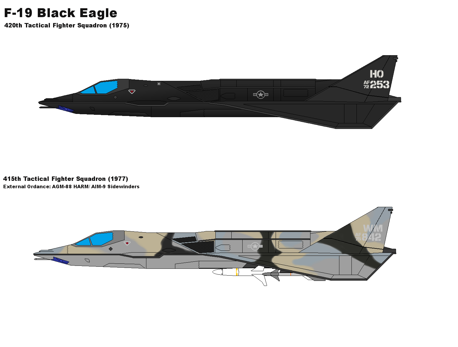F-19 Black Eagle Stealth Fighter by PaintFan08