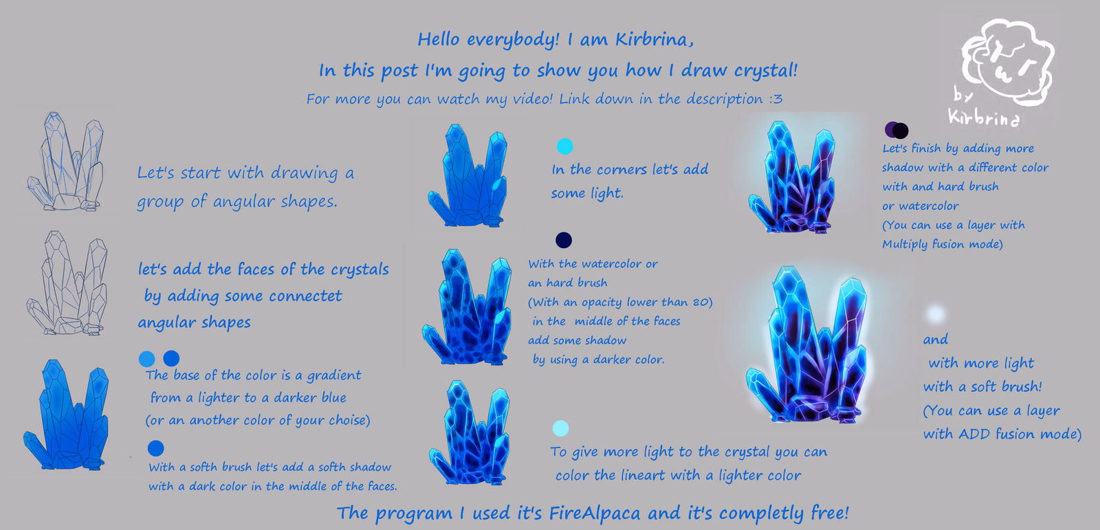 Tutorial how to draw crystals + VIDEO by kirbrina on