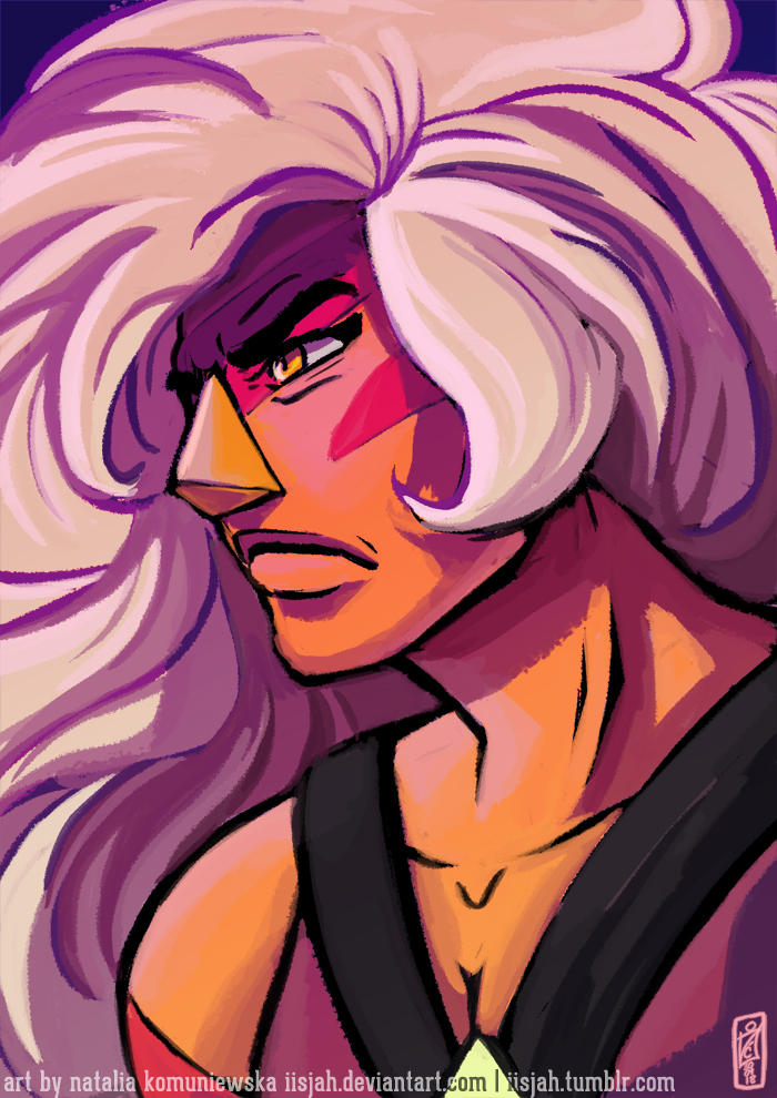 I didn’t draw this precious rock in ages! So have some determined Jasper <3 Reblog on Tumblr MY TUMBLR art © Natalia Komuniewska Steven Universe, Jasper  © Rebecca...