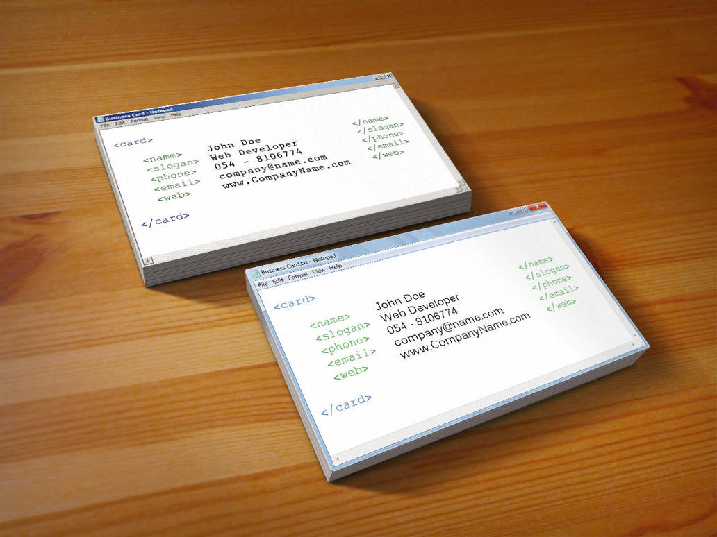 Notepad Business Cards by MosheSeldin