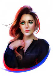 Elizabeth Olsan stylized portrait by SkyRick1
