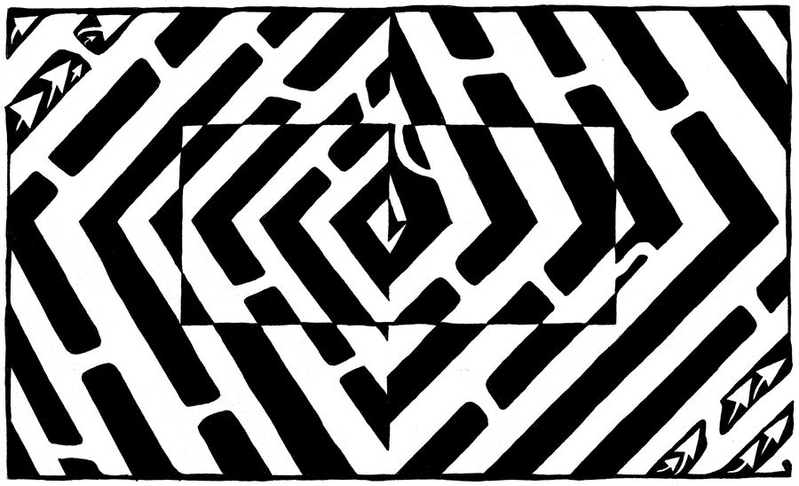 Maze of an Optical Illusion by ink-blot-mazes