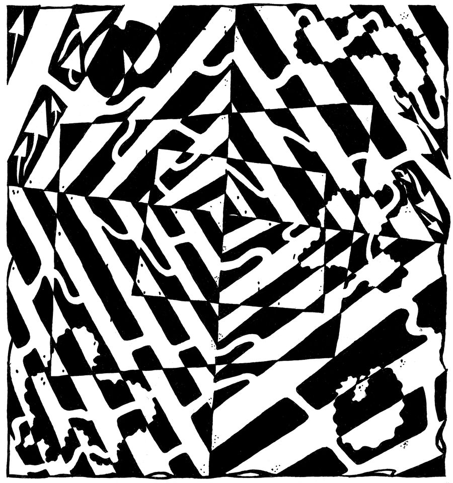 Chaos Maze Optical Illusion by ink-blot-mazes