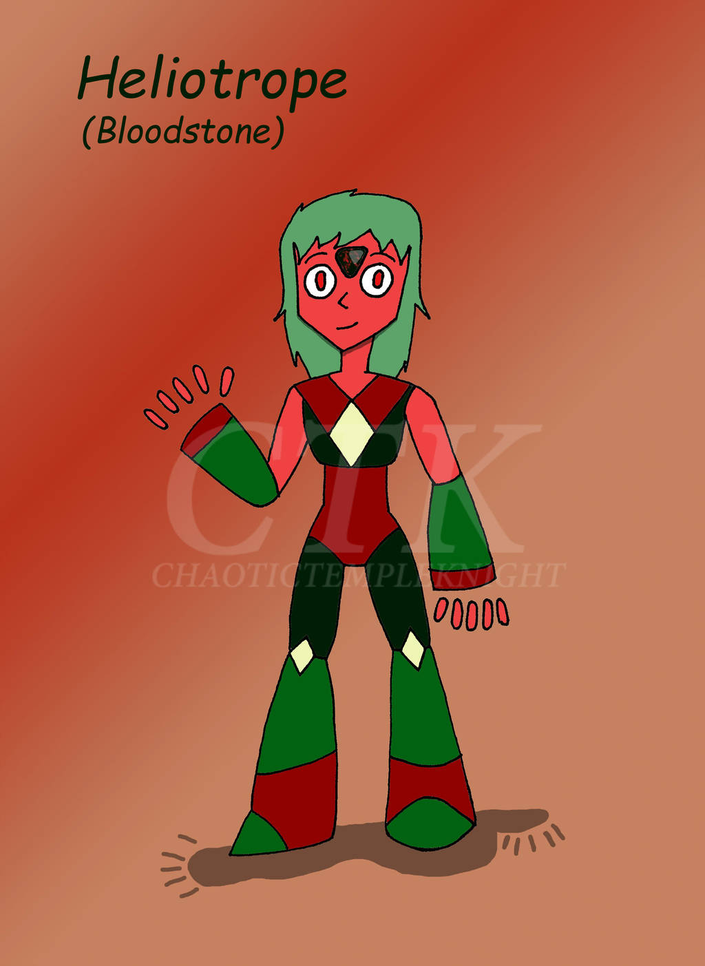 Gemsona: Heliotrope (Bloodstone) by ChaoticTempleKnight
