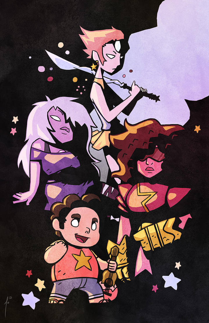 Because the crystal gems are awesome! We'll always save the day And if you think we can't We'll always find a way That's why the people of this world believe in Garnet, Amethyst and Pearl and Steve...