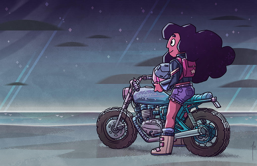 (ﾉ◕ヮ◕)ﾉ*:･ﾟ✧ first in a set of steven universe themed motorcycle pieces I’ve been working on putting together medium: photoshop cs6 tumblr: