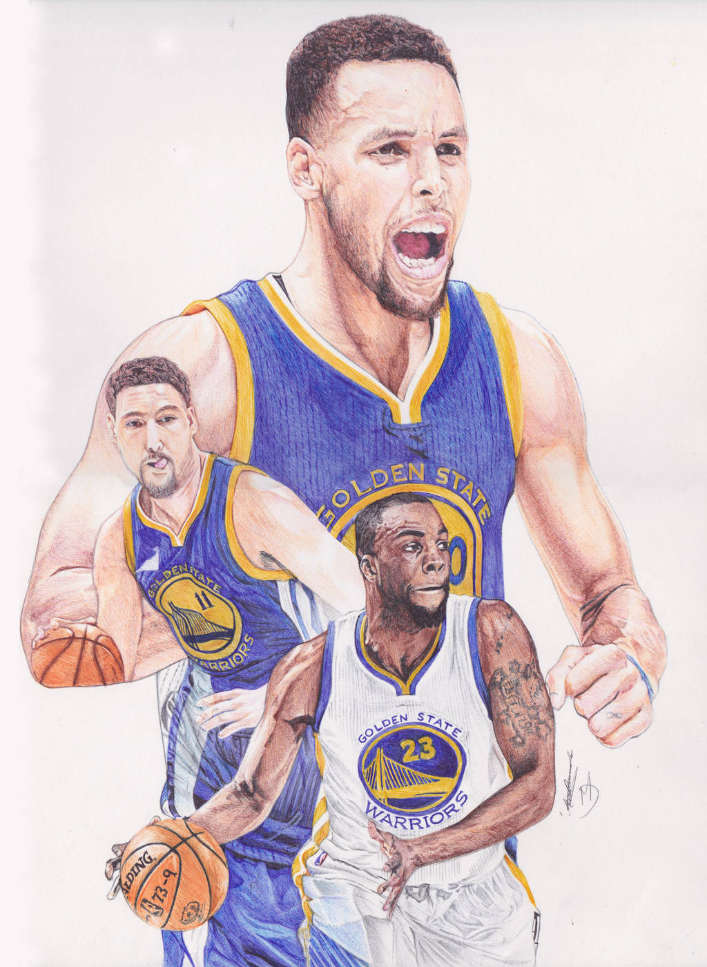 Curry,Klay,Green Ballpoint Pen Drawing by demoose21 on ...