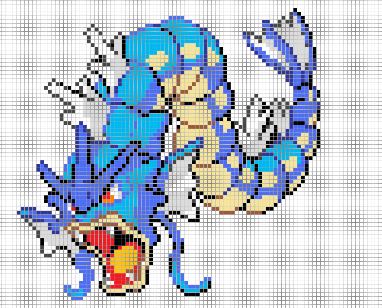 Gyarados Pixel Art Grid by Hama-Girl on DeviantArt