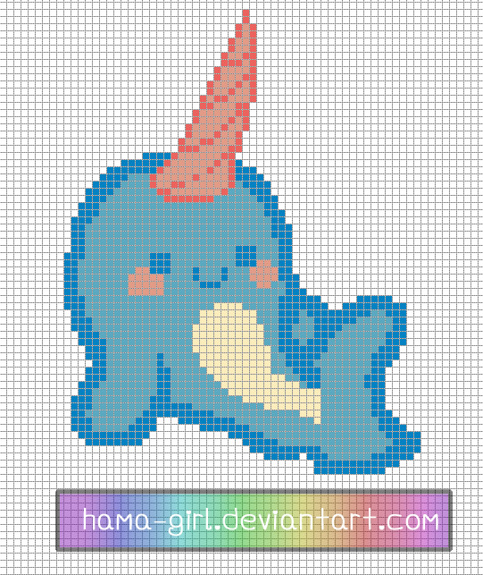 narwhal pixel art template by hama girl on deviantart pixel art template