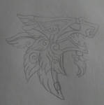 Nordic Inspired Wolf WIP by TheFeralFaerie