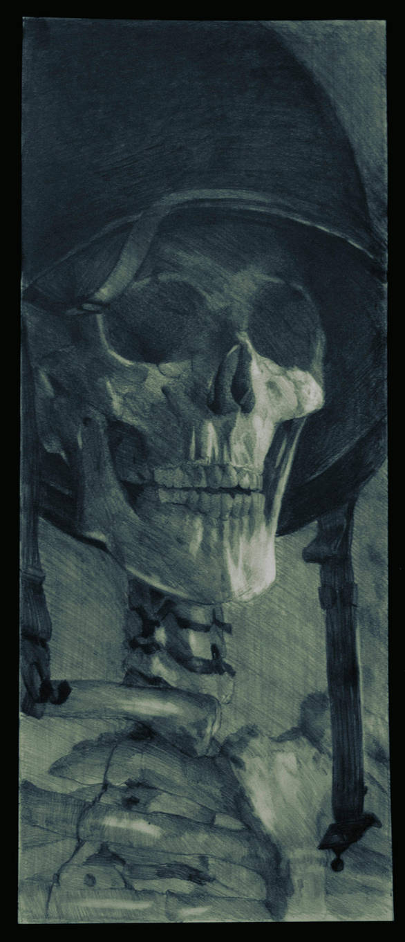 Skull and Helmet Stilllife by bradwright