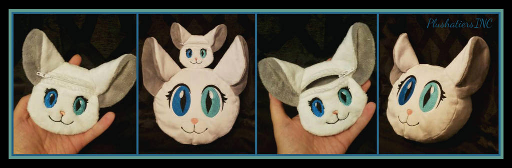 Opal Cat Coin Purse and Opal Cat Character Pillow by The-Plushatiers
