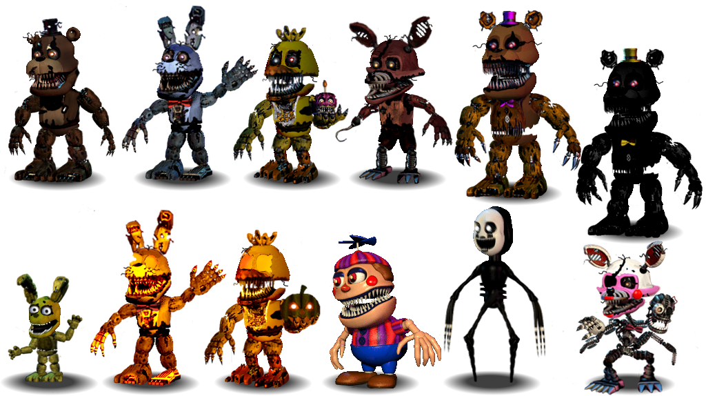 Fnaf 4 Characters Canon by aidenmoonstudios on DeviantArt