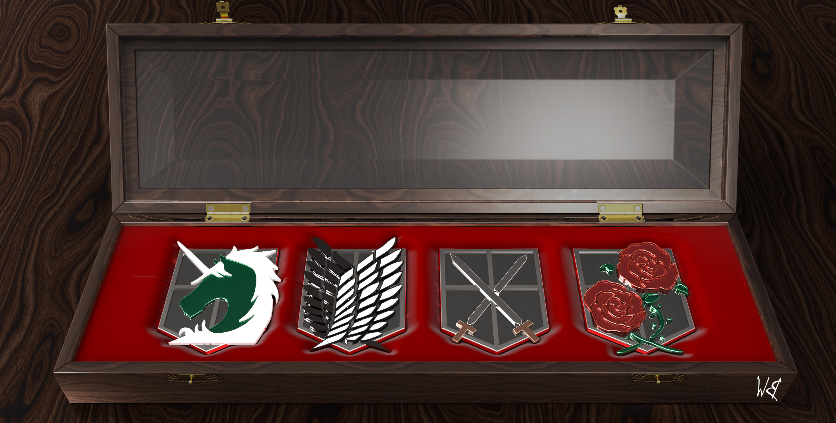 Attack on Titan Military Branch Emblems by Bahr3DCG