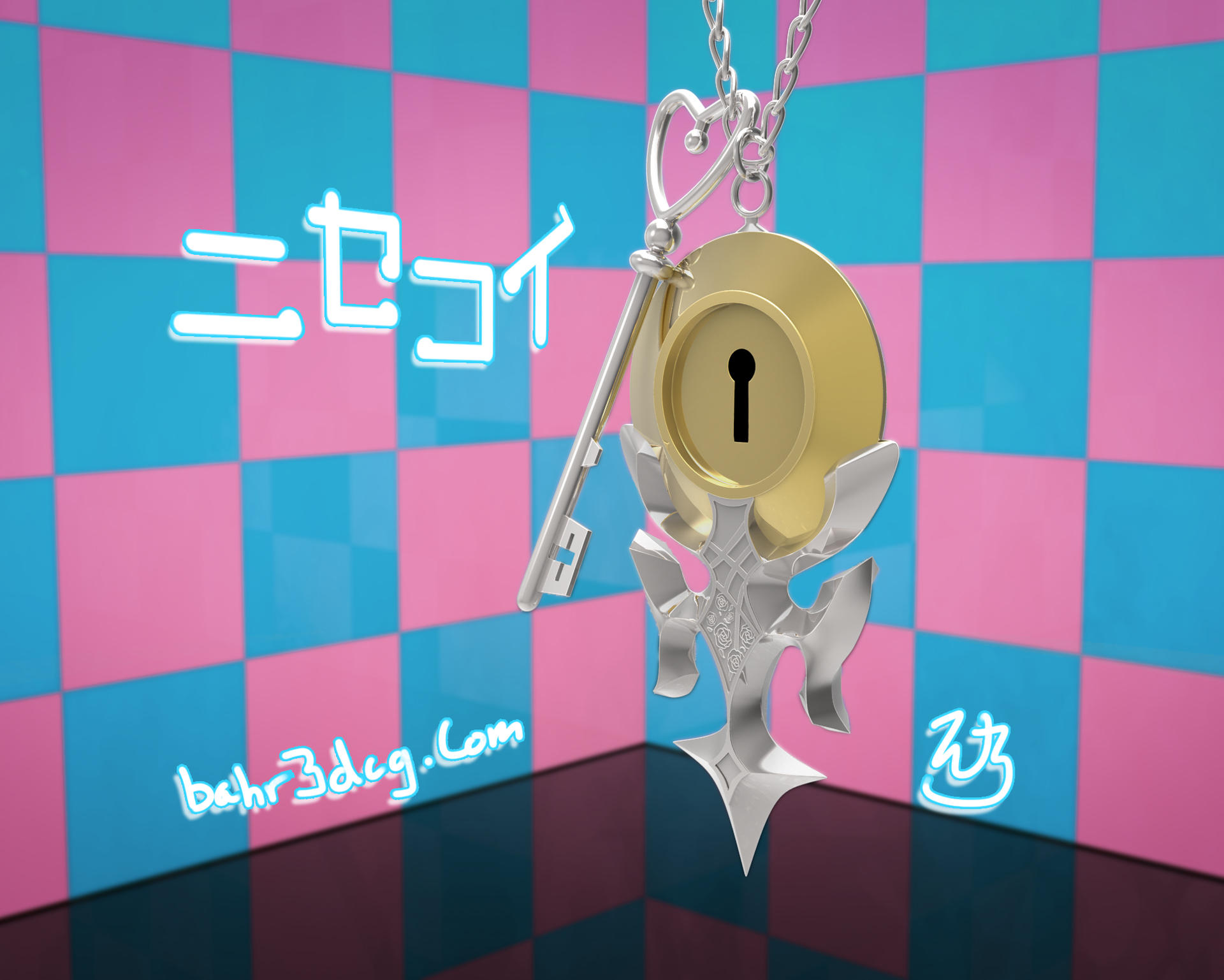Nisekoi: Pendant and Key 3D by Bahr3DCG