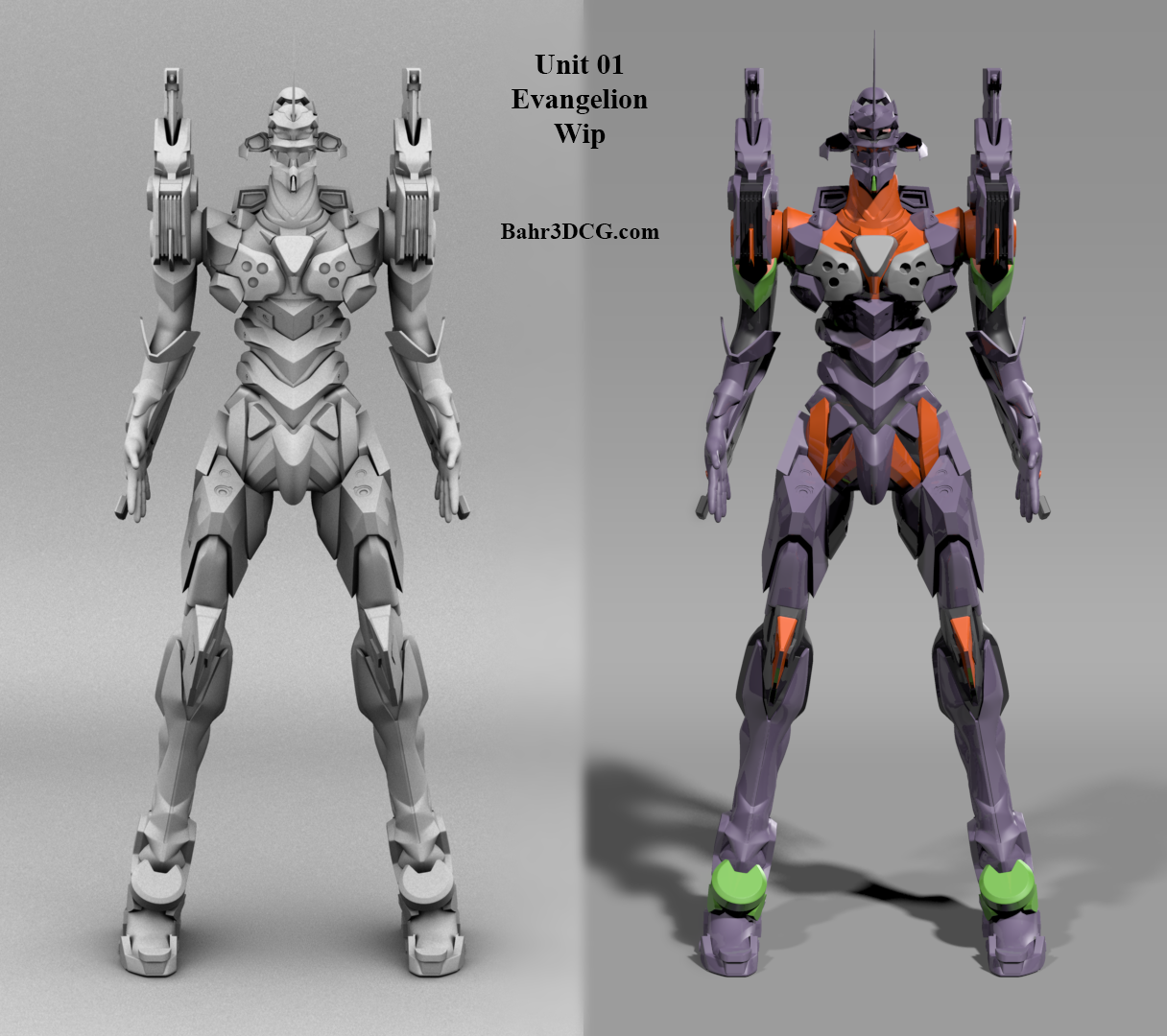 Eva Unit 01 WIP2 - quick shade by Bahr3DCG