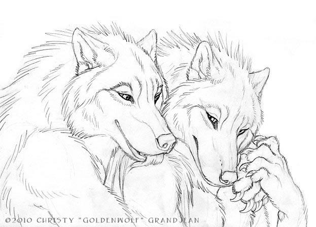 Cuddly Couples - Wolves 03 by Goldenwolf