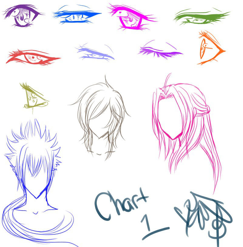 Anime Manga Eyes And Hair Chart By Shikiariandrinight On Deviantart