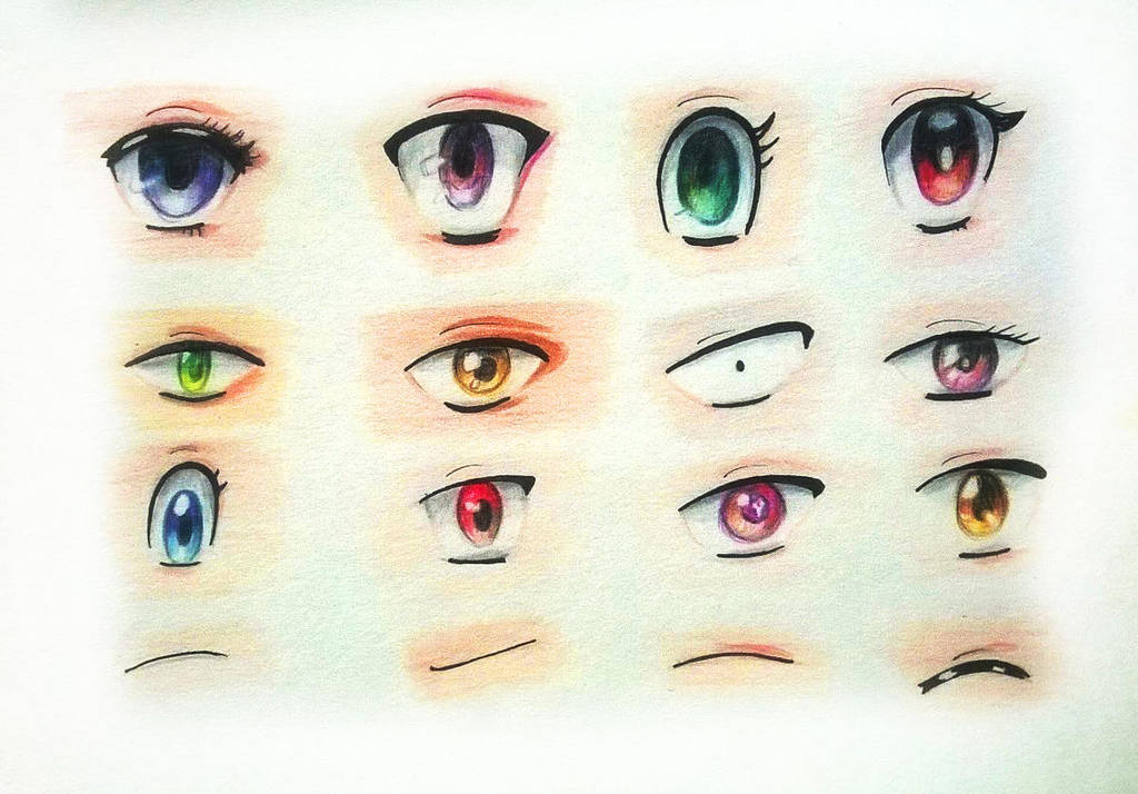 Anime Eyes Colored Pencils By Klararoman On Deviantart